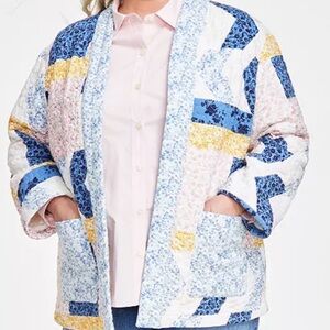 Style & Co. Plus Size Cotton Quilted Open-Front
Jacket